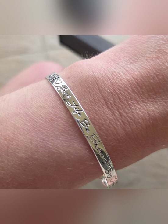 Jewelry - LA Rocks 925 Sterling Silver Inspirational Quote Cuff Bracelet